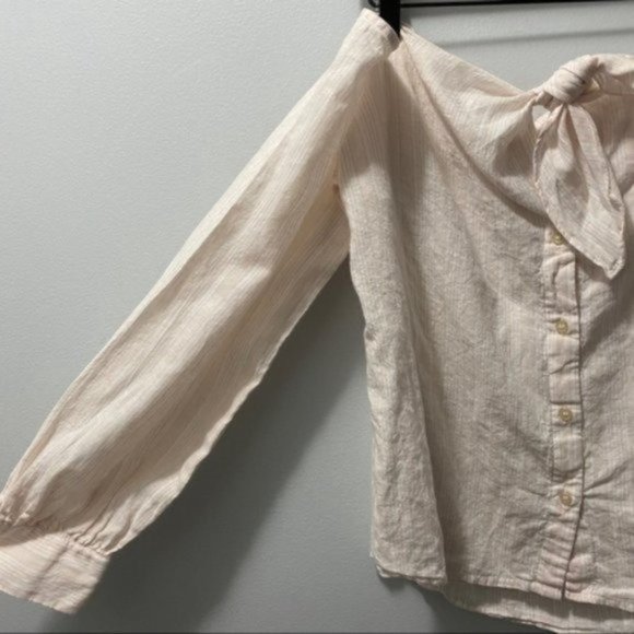 Free People Pink Hello There Beautiful Striped Off Shoulder Top - Picture 6 of 9